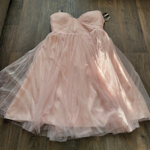Jenny Yoo Baby Pink Strapless Dress Size 18 Formal, Wedding Guest